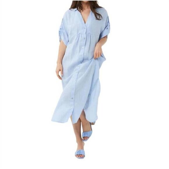 *ESQUALO Long Midi Length Linen Shirt Dress New size 2XL - Picture 1 of 14
